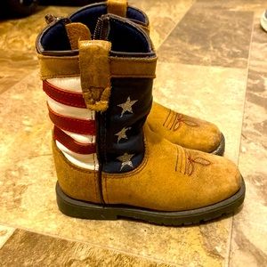 American flag Toddler boots sz 7